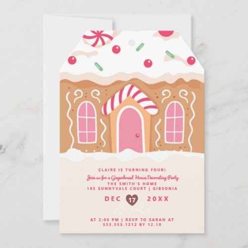 Gingerbread House Birthday Party Invitation