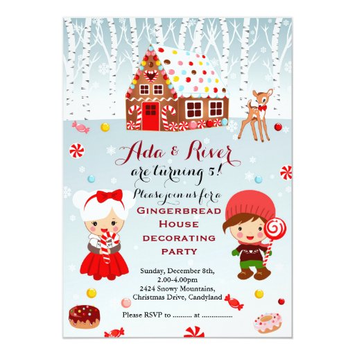 Gingerbread Birthday Party Invitations 1