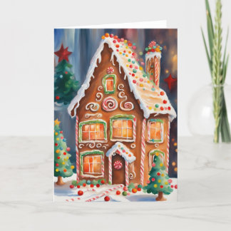 Gingerbread House, Blank Inside, Holiday Card