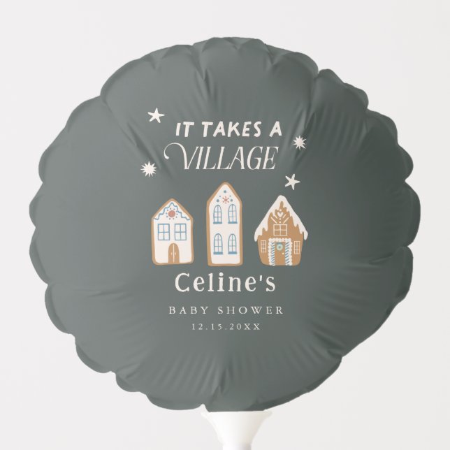 Gingerbread House Boy Baby Shower Balloon (Front)