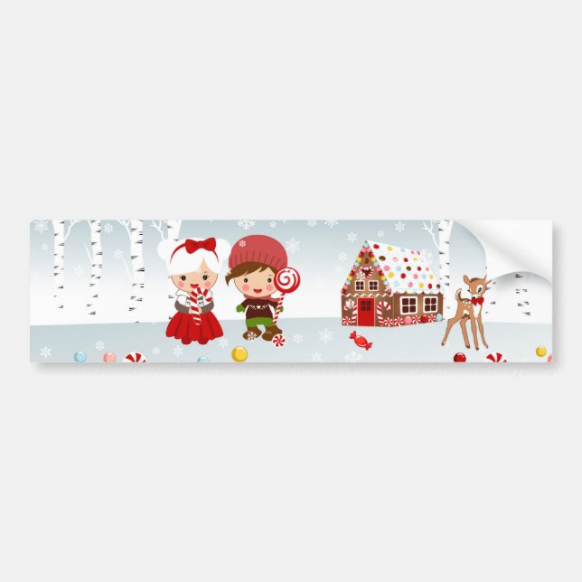 Gingerbread House Bumper Sticker (Front)