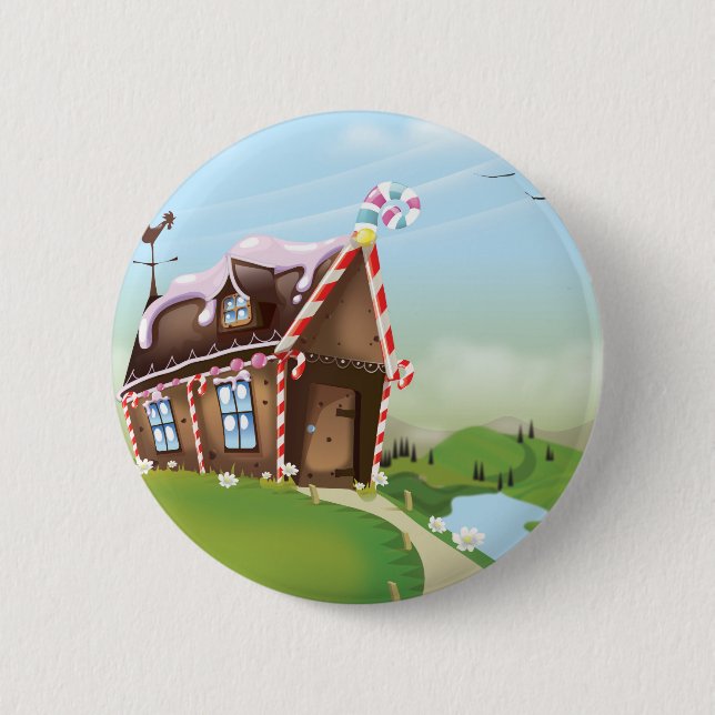 Gingerbread house button (Front)