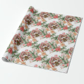 Watercolor Gingerbread Candy Cane Christmas Wrapping Paper