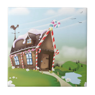 Gingerbread house ceramic tile