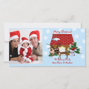 Gingerbread House Chirstmas Family Photo Card