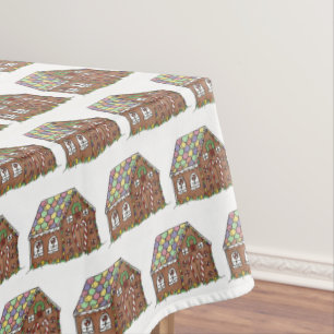 Gingerbread House Christmas Candy Holiday Sweet Tablecloth