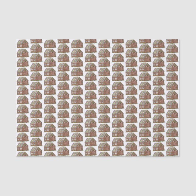 Gingerbread House Christmas Candy Holiday Xmas Tissue Paper (Front)