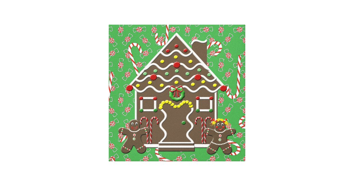 Gingerbread House Christmas Canvas Wall Art Zazzle