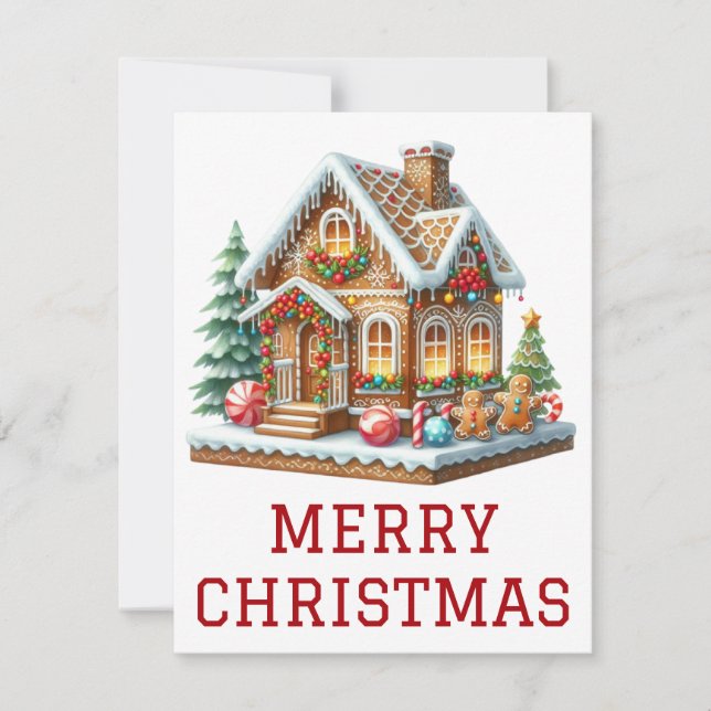 Gingerbread House Christmas Card (Front)