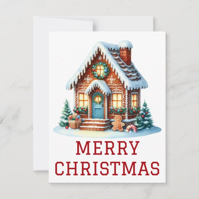 Gingerbread House Christmas Card (Front)