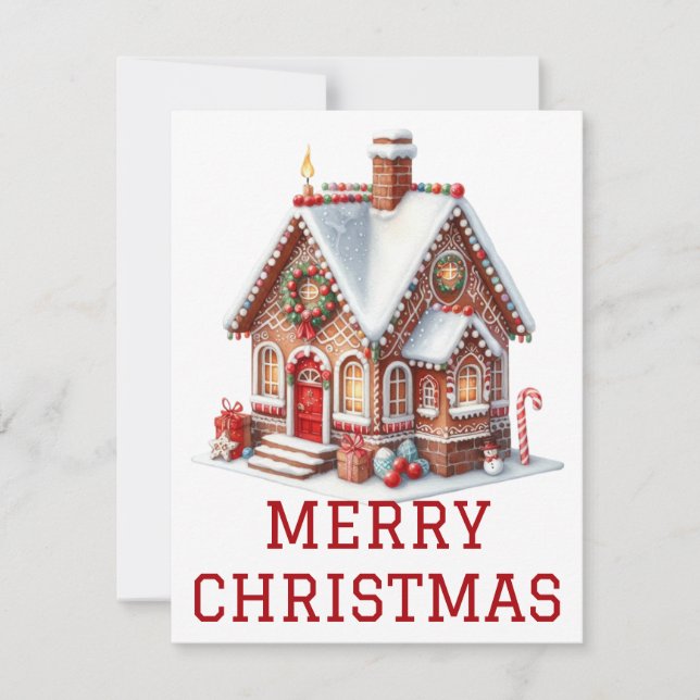 Gingerbread House Christmas Card (Front)