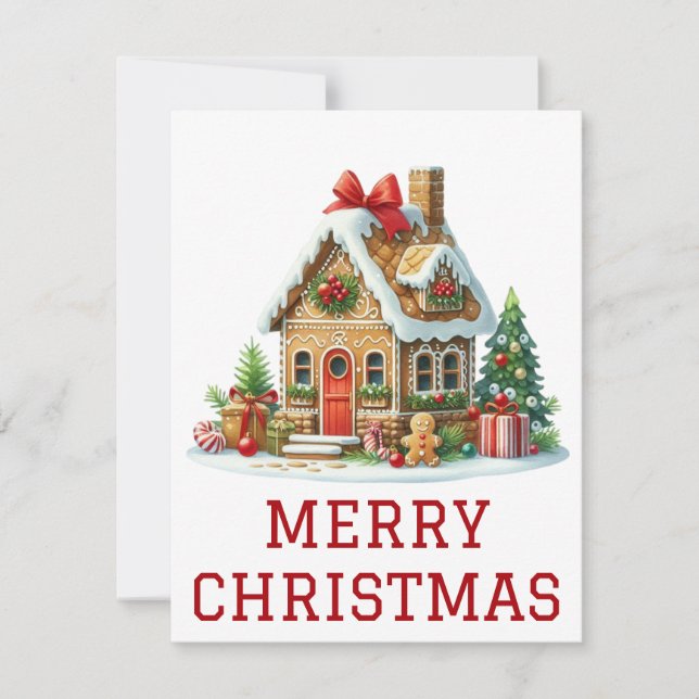 Gingerbread House Christmas Card (Front)