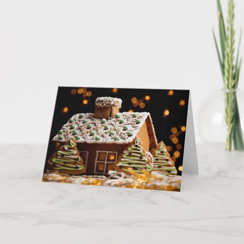 Gingerbread house Christmas card