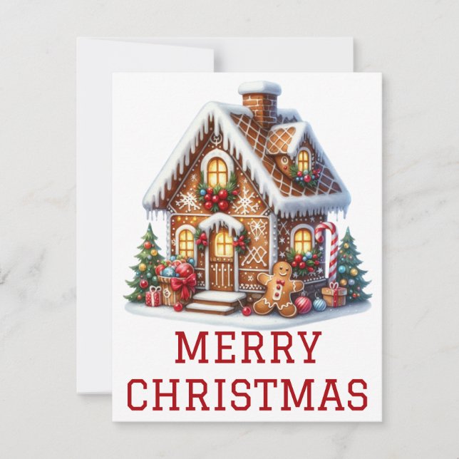 Gingerbread House Christmas Card (Front)