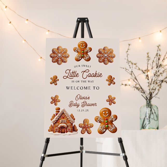 Gingerbread House Christmas Cookie Baby Shower Foam Board (In Situ (Stand))