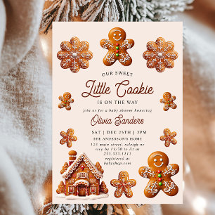 Gingerbread House Christmas Cookie Baby Shower Invitation