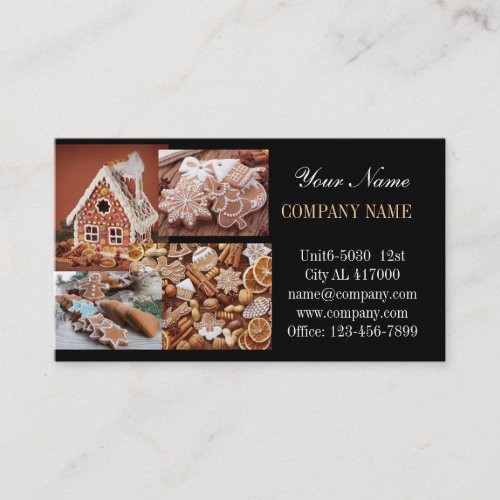gingerbread house Christmas cookie bakery Business Card