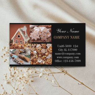 gingerbread house Christmas cookie bakery Business Card