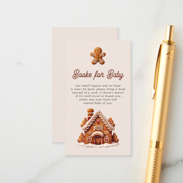 Gingerbread House Christmas Cookie Books for Baby Enclosure Card (Front/Back In Situ)