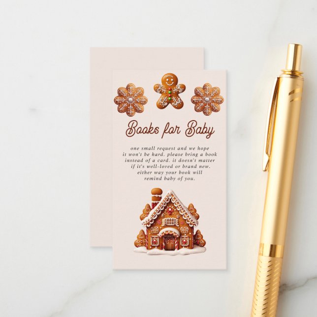 Gingerbread House Christmas Cookie Books for Baby Enclosure Card (Front/Back In Situ)