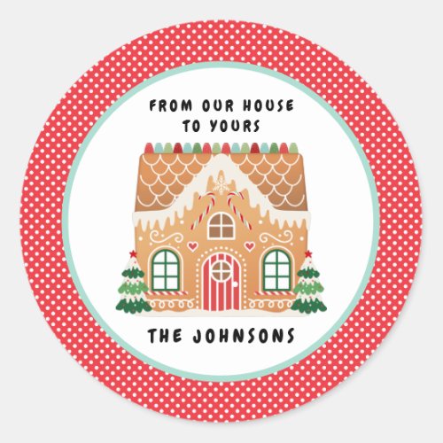 Gingerbread  House  Christmas Cookie Exchange  Classic Round Sticker