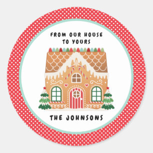 Gingerbread House Christmas Cookie Exchange Classic Round Sticker