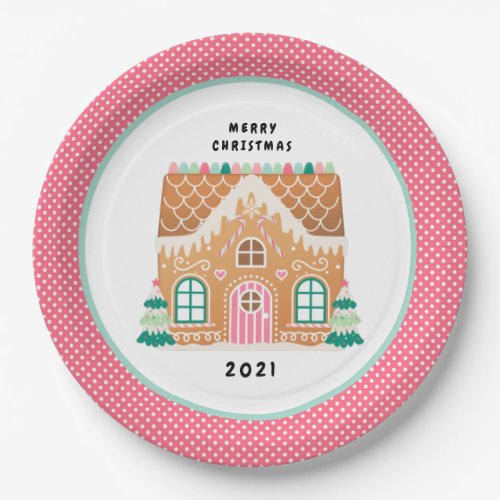 Gingerbread  House  Christmas Cookie Exchange Pap Paper Plates