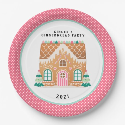 Gingerbread  House  Christmas Cookie Exchange  Paper Plates
