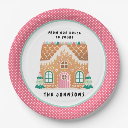 Gingerbread  House  Christmas Cookie Exchange Paper Plates