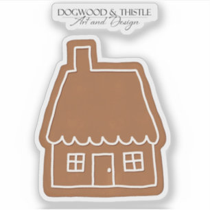 Gingerbread House Christmas Cookie Kiss-Cut Sticker