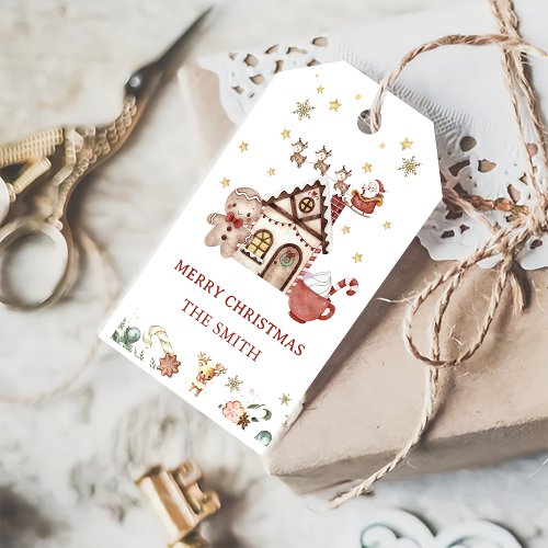 Gingerbread House Christmas Cookie Party Gift Tags