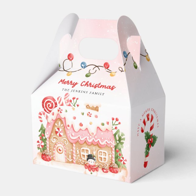 Gingerbread House Christmas Favor Box (Front Side)