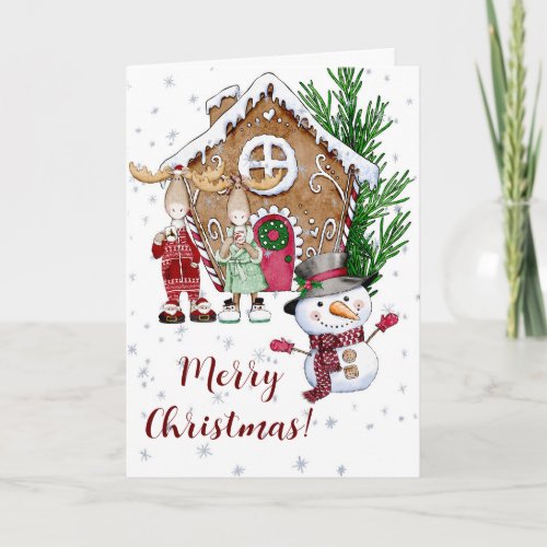 Gingerbread House Christmas Greeting Card