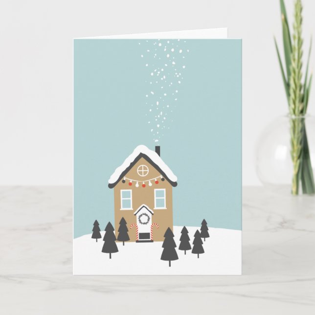 "Gingerbread House" Christmas Greeting Card (Front)