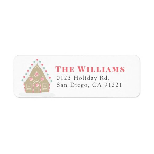 Gingerbread House Christmas Holiday Address Label