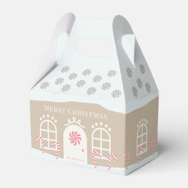 Gingerbread House Christmas Holiday Favor Box (Front Side)