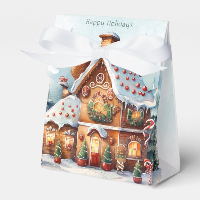 Gingerbread House Christmas Holiday Gift Box (Front Side)