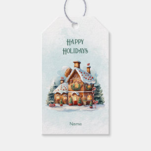 Gingerbread House Christmas Holiday Gift Tag