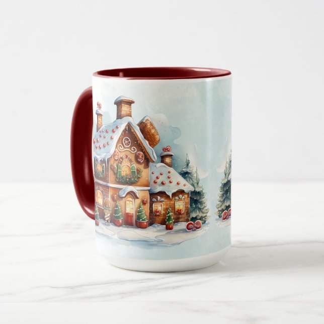 Gingerbread House Christmas Holiday Mug (Front Left)