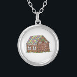 Gingerbread House Christmas Holiday Necklace<br><div class="desc">Necklace features an original marker illustration of a candy-covered gingerbread house. Makes a great Christmas stocking stuffer!</div>