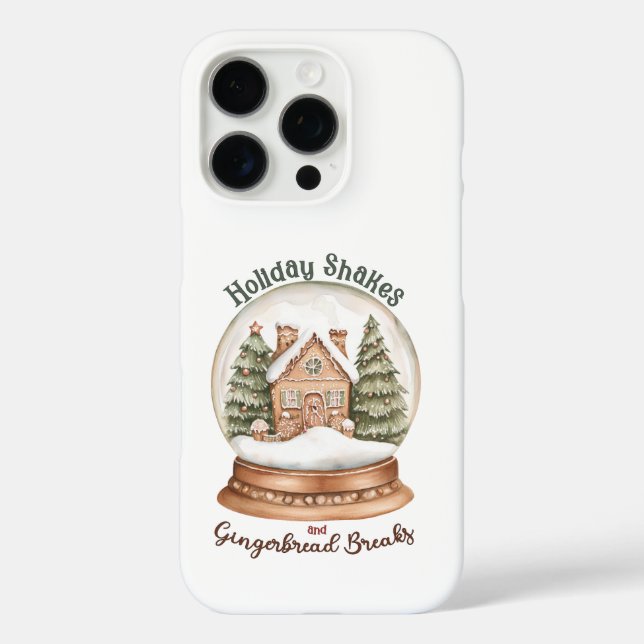 Gingerbread House Christmas Holiday Snow Globe Case-Mate iPhone Case (Back)