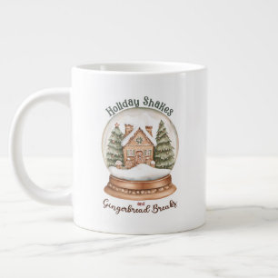 Gingerbread House Christmas Holiday Snow Globe Giant Coffee Mug