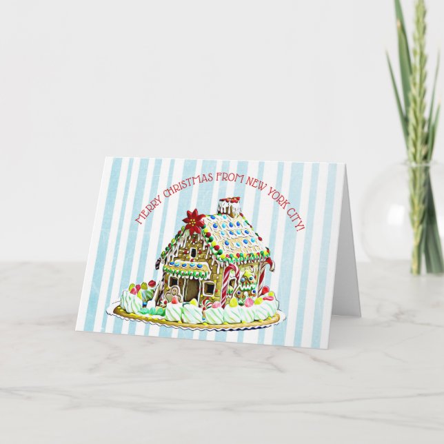 Gingerbread House, Christmas in New York City Card (Front)