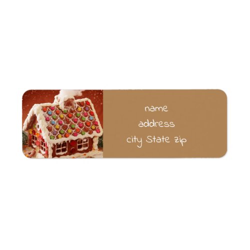 gingerbread house Christmas Label