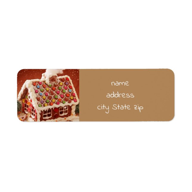 gingerbread house Christmas Label (Front)