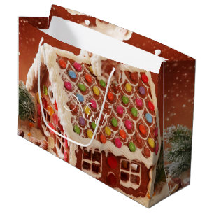 gingerbread house Christmas Large Gift Bag