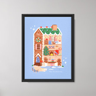 gingerbread house christmas magic greeting card canvas print