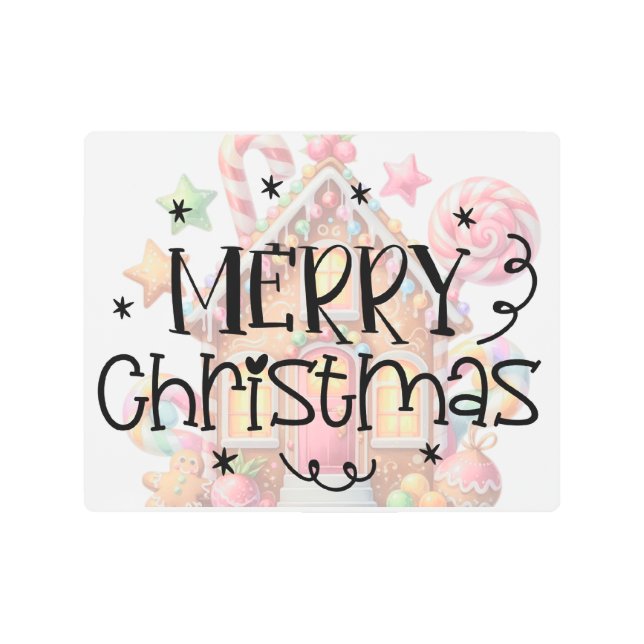 Gingerbread house Christmas Metal Print (Front)
