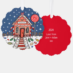 Gingerbread House Christmas Ornament Card