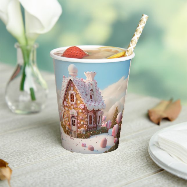 Gingerbread House Christmas Paper Cups (Insitu)